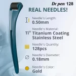 PRO 128 Aiguille Derma Roller 0.5mm Titane Microneedling Roller