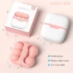 SOICY S30 2-in-1 ice face rollerb - Affichage de la taille du produit. (Rose)